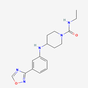 molecular formula C16H21N5O2 B7649014 N-ethyl-4-[3-(1,2,4-oxadiazol-3-yl)anilino]piperidine-1-carboxamide 