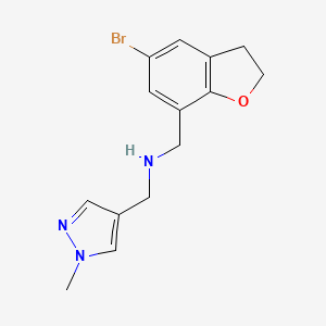 1-(5-bromo-2,3-dihydro-1-benzofuran-7-yl)-N-[(1-methylpyrazol-4-yl)methyl]methanamine