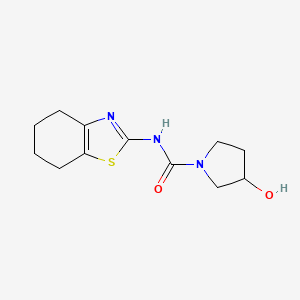 molecular formula C12H17N3O2S B7649023 3-hydroxy-N-(4,5,6,7-tetrahydro-1,3-benzothiazol-2-yl)pyrrolidine-1-carboxamide 