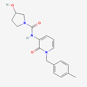 molecular formula C18H21N3O3 B7649043 3-hydroxy-N-[1-[(4-methylphenyl)methyl]-2-oxopyridin-3-yl]pyrrolidine-1-carboxamide 