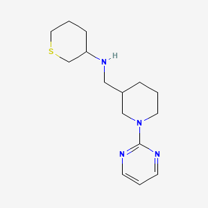 molecular formula C15H24N4S B7649051 N-[(1-pyrimidin-2-ylpiperidin-3-yl)methyl]thian-3-amine 