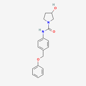 molecular formula C18H20N2O3 B7649056 3-hydroxy-N-[4-(phenoxymethyl)phenyl]pyrrolidine-1-carboxamide 