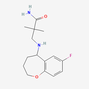 molecular formula C15H21FN2O2 B7649076 3-[(7-Fluoro-2,3,4,5-tetrahydro-1-benzoxepin-5-yl)amino]-2,2-dimethylpropanamide 