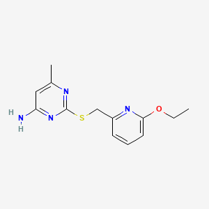 molecular formula C13H16N4OS B7649081 2-[(6-Ethoxypyridin-2-yl)methylsulfanyl]-6-methylpyrimidin-4-amine 