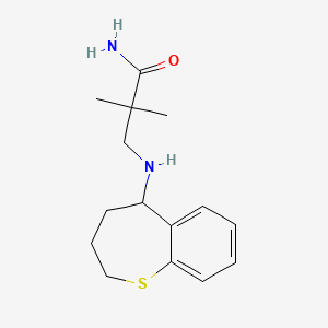 molecular formula C15H22N2OS B7649084 2,2-Dimethyl-3-(2,3,4,5-tetrahydro-1-benzothiepin-5-ylamino)propanamide 