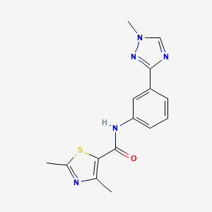 molecular formula C15H15N5OS B7649086 2,4-dimethyl-N-[3-(1-methyl-1,2,4-triazol-3-yl)phenyl]-1,3-thiazole-5-carboxamide 