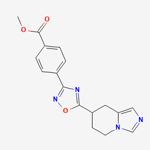 molecular formula C17H16N4O3 B7649087 Methyl 4-[5-(5,6,7,8-tetrahydroimidazo[1,5-a]pyridin-7-yl)-1,2,4-oxadiazol-3-yl]benzoate 