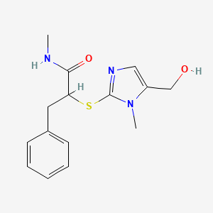 2-[5-(hydroxymethyl)-1-methylimidazol-2-yl]sulfanyl-N-methyl-3-phenylpropanamide