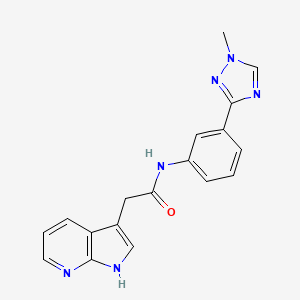 molecular formula C18H16N6O B7649158 N-[3-(1-methyl-1,2,4-triazol-3-yl)phenyl]-2-(1H-pyrrolo[2,3-b]pyridin-3-yl)acetamide 