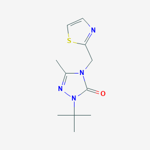 molecular formula C11H16N4OS B7649160 2-Tert-butyl-5-methyl-4-(1,3-thiazol-2-ylmethyl)-1,2,4-triazol-3-one 