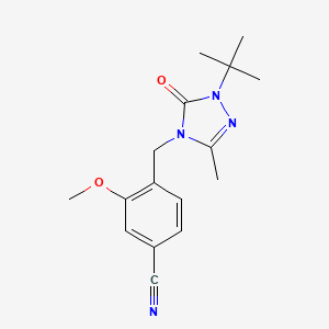 4-[(1-Tert-butyl-3-methyl-5-oxo-1,2,4-triazol-4-yl)methyl]-3-methoxybenzonitrile