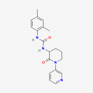 molecular formula C19H22N4O2 B7649222 1-(2,4-Dimethylphenyl)-3-(2-oxo-1-pyridin-3-ylpiperidin-3-yl)urea 