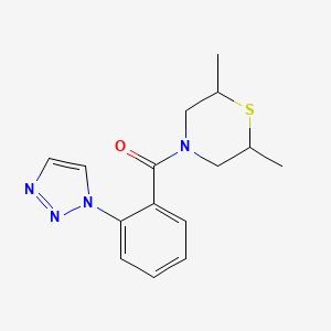 molecular formula C15H18N4OS B7649247 (2,6-Dimethylthiomorpholin-4-yl)-[2-(triazol-1-yl)phenyl]methanone 