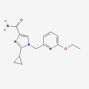 molecular formula C15H18N4O2 B7649260 2-Cyclopropyl-1-[(6-ethoxypyridin-2-yl)methyl]imidazole-4-carboxamide 