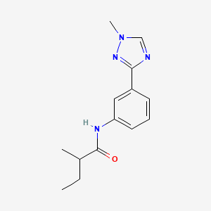 molecular formula C14H18N4O B7649268 2-methyl-N-[3-(1-methyl-1,2,4-triazol-3-yl)phenyl]butanamide 