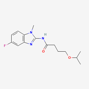 molecular formula C15H20FN3O2 B7649275 N-(5-fluoro-1-methylbenzimidazol-2-yl)-4-propan-2-yloxybutanamide 