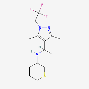 N-[1-[3,5-dimethyl-1-(2,2,2-trifluoroethyl)pyrazol-4-yl]ethyl]thian-3-amine