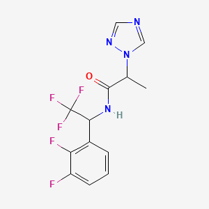 molecular formula C13H11F5N4O B7649300 N-[1-(2,3-difluorophenyl)-2,2,2-trifluoroethyl]-2-(1,2,4-triazol-1-yl)propanamide 