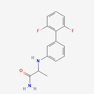 molecular formula C15H14F2N2O B7649312 2-[3-(2,6-Difluorophenyl)anilino]propanamide 