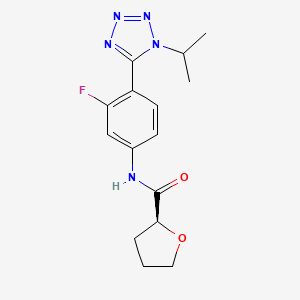 (2S)-N-[3-fluoro-4-(1-propan-2-yltetrazol-5-yl)phenyl]oxolane-2-carboxamide