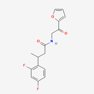 molecular formula C16H15F2NO3 B7649336 3-(2,4-difluorophenyl)-N-[2-(furan-2-yl)-2-oxoethyl]butanamide 