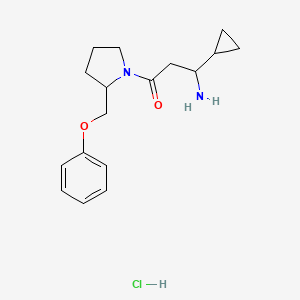 3-Amino-3-cyclopropyl-1-[2-(phenoxymethyl)pyrrolidin-1-yl]propan-1-one;hydrochloride