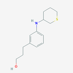 molecular formula C14H21NOS B7649351 3-[3-(Thian-3-ylamino)phenyl]propan-1-ol 