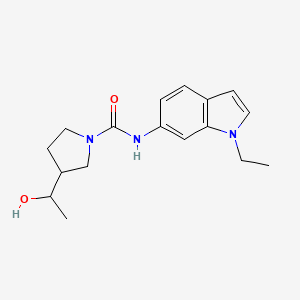 molecular formula C17H23N3O2 B7649370 N-(1-ethylindol-6-yl)-3-(1-hydroxyethyl)pyrrolidine-1-carboxamide 