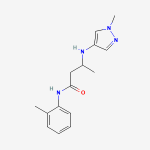 N-(2-methylphenyl)-3-[(1-methylpyrazol-4-yl)amino]butanamide