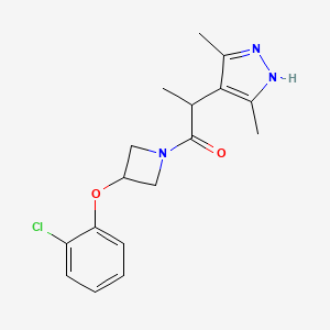 1-[3-(2-chlorophenoxy)azetidin-1-yl]-2-(3,5-dimethyl-1H-pyrazol-4-yl)propan-1-one