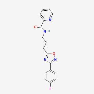 molecular formula C17H15FN4O2 B7649387 N-[3-[3-(4-fluorophenyl)-1,2,4-oxadiazol-5-yl]propyl]pyridine-2-carboxamide 