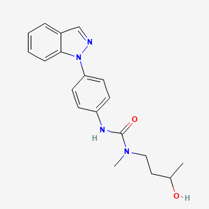 molecular formula C19H22N4O2 B7649425 1-(3-Hydroxybutyl)-3-(4-indazol-1-ylphenyl)-1-methylurea 