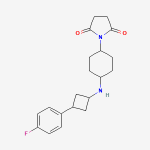 molecular formula C20H25FN2O2 B7649436 1-[4-[[3-(4-Fluorophenyl)cyclobutyl]amino]cyclohexyl]pyrrolidine-2,5-dione 