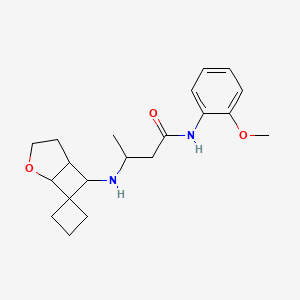 molecular formula C20H28N2O3 B7649445 N-(2-methoxyphenyl)-3-(spiro[2-oxabicyclo[3.2.0]heptane-7,1'-cyclobutane]-6-ylamino)butanamide 