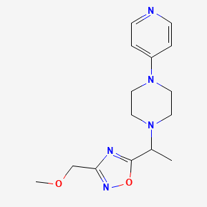 molecular formula C15H21N5O2 B7649452 3-(Methoxymethyl)-5-[1-(4-pyridin-4-ylpiperazin-1-yl)ethyl]-1,2,4-oxadiazole 