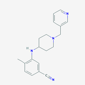 molecular formula C19H22N4 B7649493 4-Methyl-3-[[1-(pyridin-3-ylmethyl)piperidin-4-yl]amino]benzonitrile 