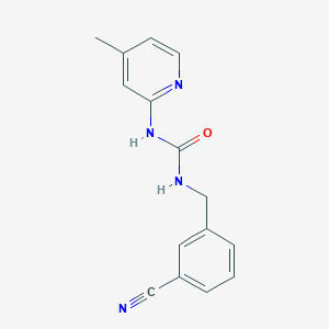 molecular formula C15H14N4O B7649507 1-[(3-Cyanophenyl)methyl]-3-(4-methylpyridin-2-yl)urea 