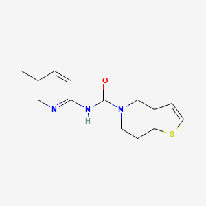 molecular formula C14H15N3OS B7649546 N-(5-methylpyridin-2-yl)-6,7-dihydro-4H-thieno[3,2-c]pyridine-5-carboxamide 