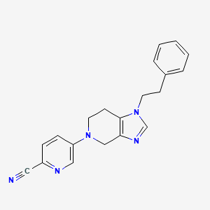 molecular formula C20H19N5 B7649550 5-[1-(2-phenylethyl)-6,7-dihydro-4H-imidazo[4,5-c]pyridin-5-yl]pyridine-2-carbonitrile 