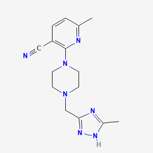 6-methyl-2-[4-[(5-methyl-1H-1,2,4-triazol-3-yl)methyl]piperazin-1-yl]pyridine-3-carbonitrile