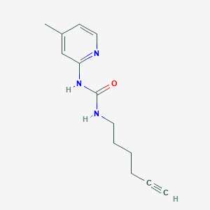 molecular formula C13H17N3O B7649566 1-Hex-5-ynyl-3-(4-methylpyridin-2-yl)urea 