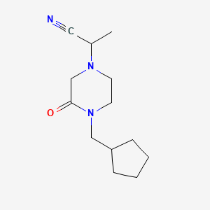 molecular formula C13H21N3O B7649603 2-[4-(Cyclopentylmethyl)-3-oxopiperazin-1-yl]propanenitrile 