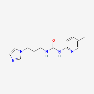 molecular formula C13H17N5O B7649610 1-(3-Imidazol-1-ylpropyl)-3-(5-methylpyridin-2-yl)urea 