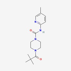 molecular formula C16H24N4O2 B7649640 4-(2,2-dimethylpropanoyl)-N-(5-methylpyridin-2-yl)piperazine-1-carboxamide 