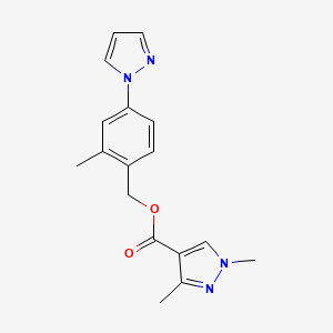 (2-Methyl-4-pyrazol-1-ylphenyl)methyl 1,3-dimethylpyrazole-4-carboxylate