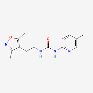 molecular formula C14H18N4O2 B7649658 1-[2-(3,5-Dimethyl-1,2-oxazol-4-yl)ethyl]-3-(5-methylpyridin-2-yl)urea 