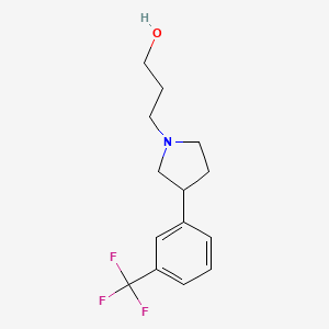 molecular formula C14H18F3NO B7649661 3-[3-[3-(Trifluoromethyl)phenyl]pyrrolidin-1-yl]propan-1-ol 