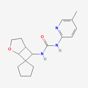 molecular formula C17H23N3O2 B7649663 1-(5-Methylpyridin-2-yl)-3-spiro[2-oxabicyclo[3.2.0]heptane-7,1'-cyclopentane]-6-ylurea 