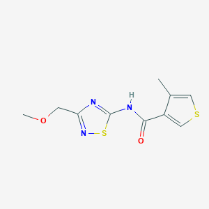 molecular formula C10H11N3O2S2 B7649669 N-[3-(methoxymethyl)-1,2,4-thiadiazol-5-yl]-4-methylthiophene-3-carboxamide 