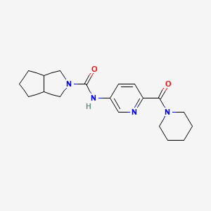 molecular formula C19H26N4O2 B7649691 N-[6-(piperidine-1-carbonyl)pyridin-3-yl]-3,3a,4,5,6,6a-hexahydro-1H-cyclopenta[c]pyrrole-2-carboxamide 